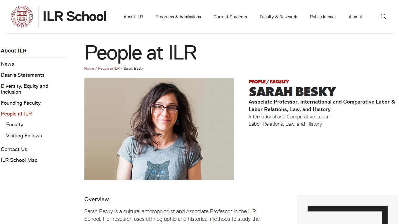 Sarah Besky | The ILR School | Cornell University